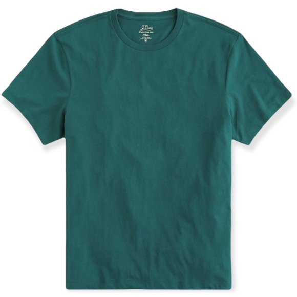 J.CREW Essential Tee Crewneck Short Sleeve Green T-Shirt Jersey Cotton - Picture 2 of 6
